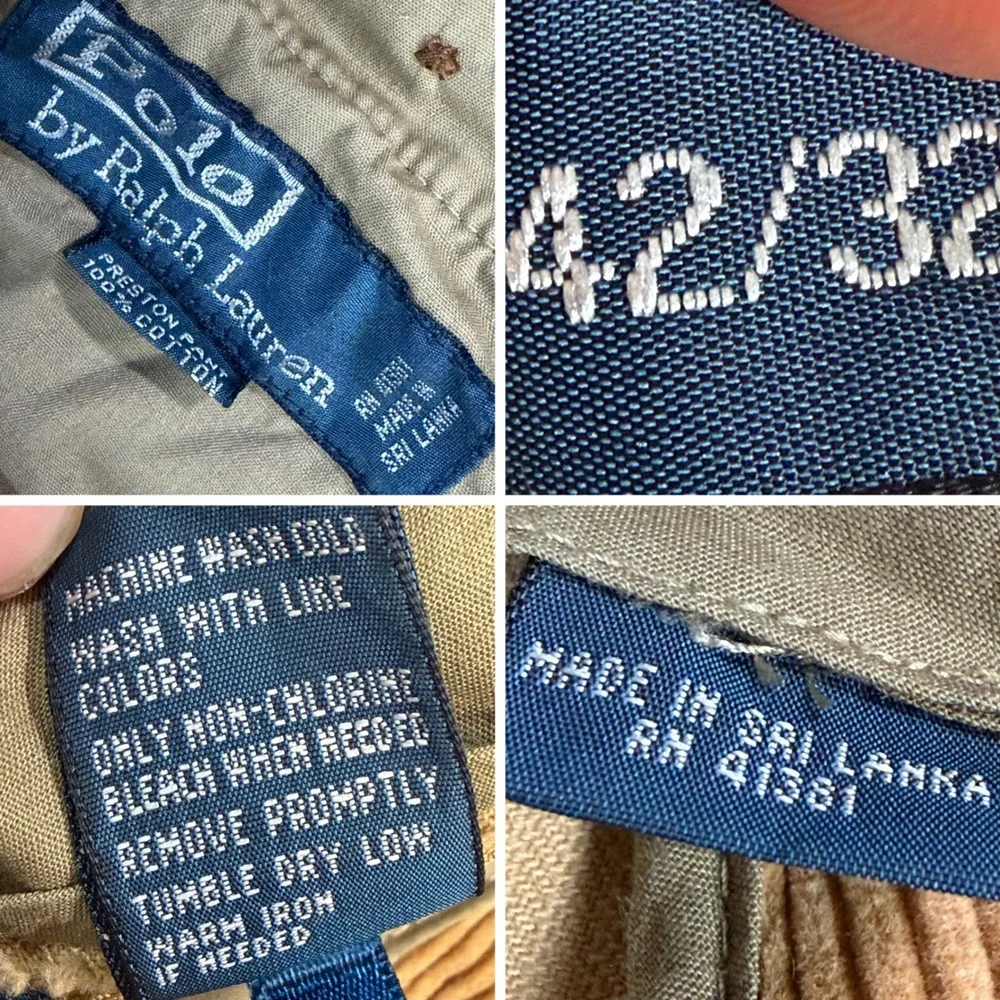 Polo Ralph Lauren Preston Pant Mens 42/32 Tan Corduroy Straight Leg 100% Cotton